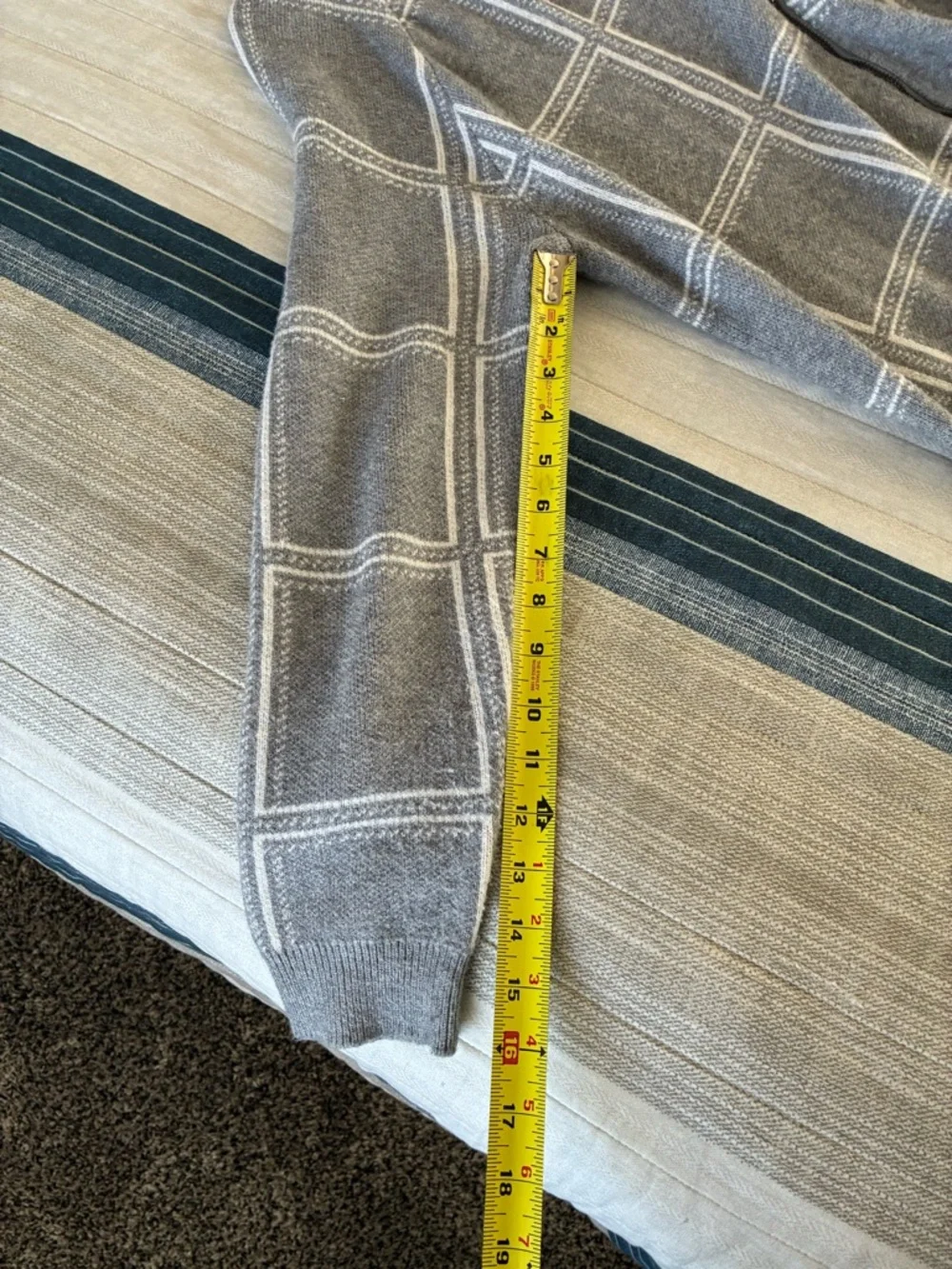 PerSeptor Gray Windowpane Zip-Front Cardigan Sweater - Picture 5 of 5